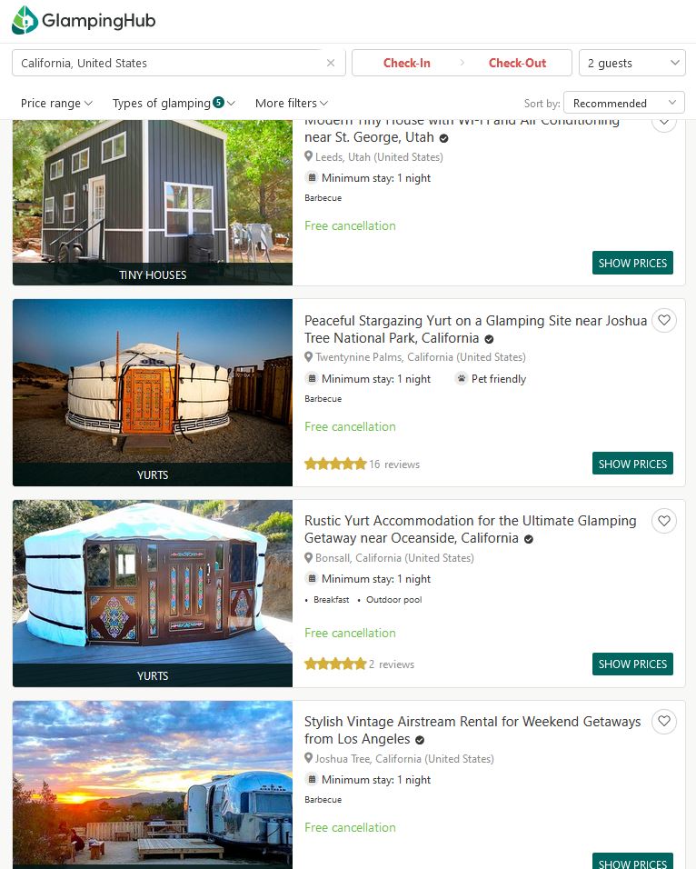 Where to rent a tiny house
